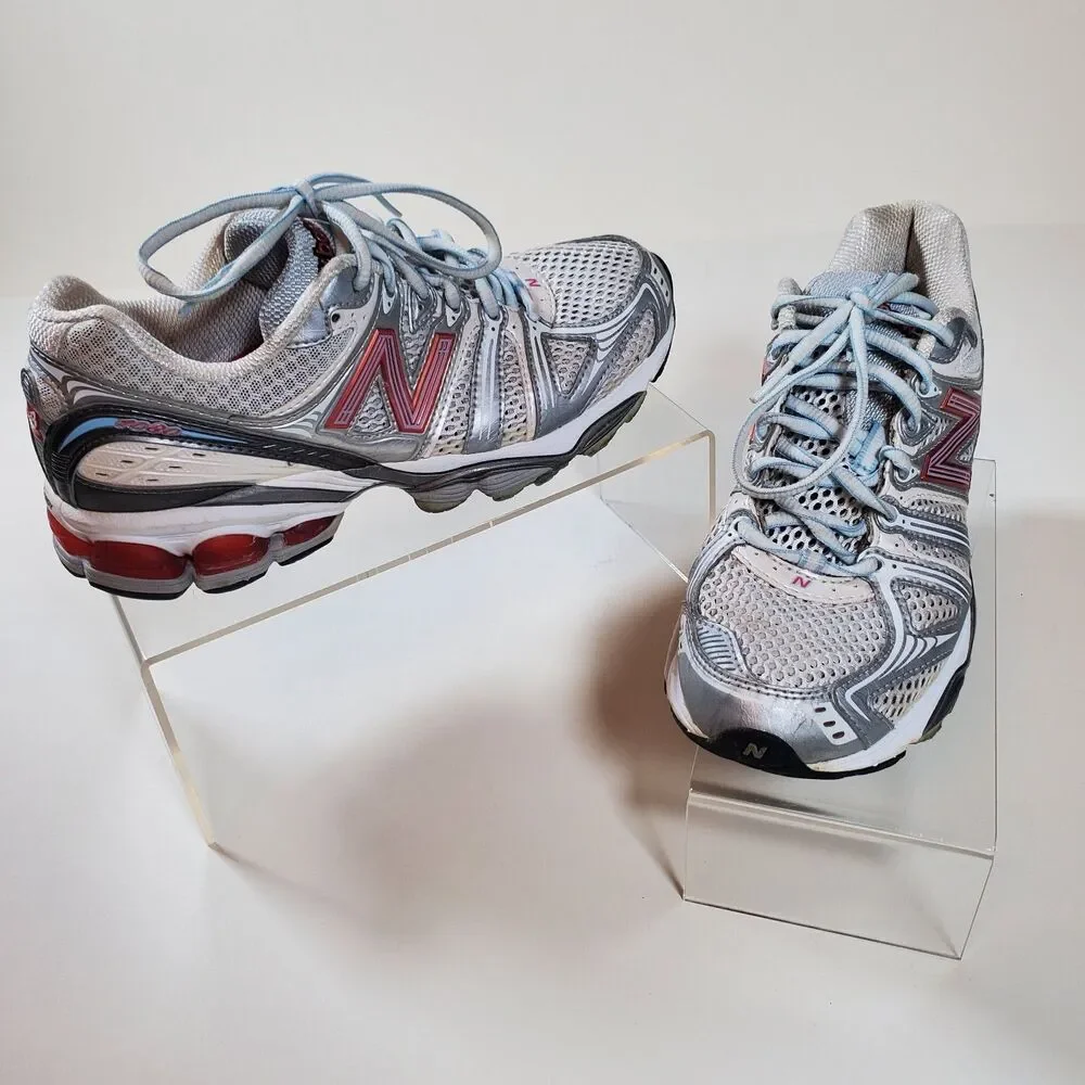 New Balance Women's Size 7.5 Sneakers Silver Red White 1080 N-ergy Running Gym
